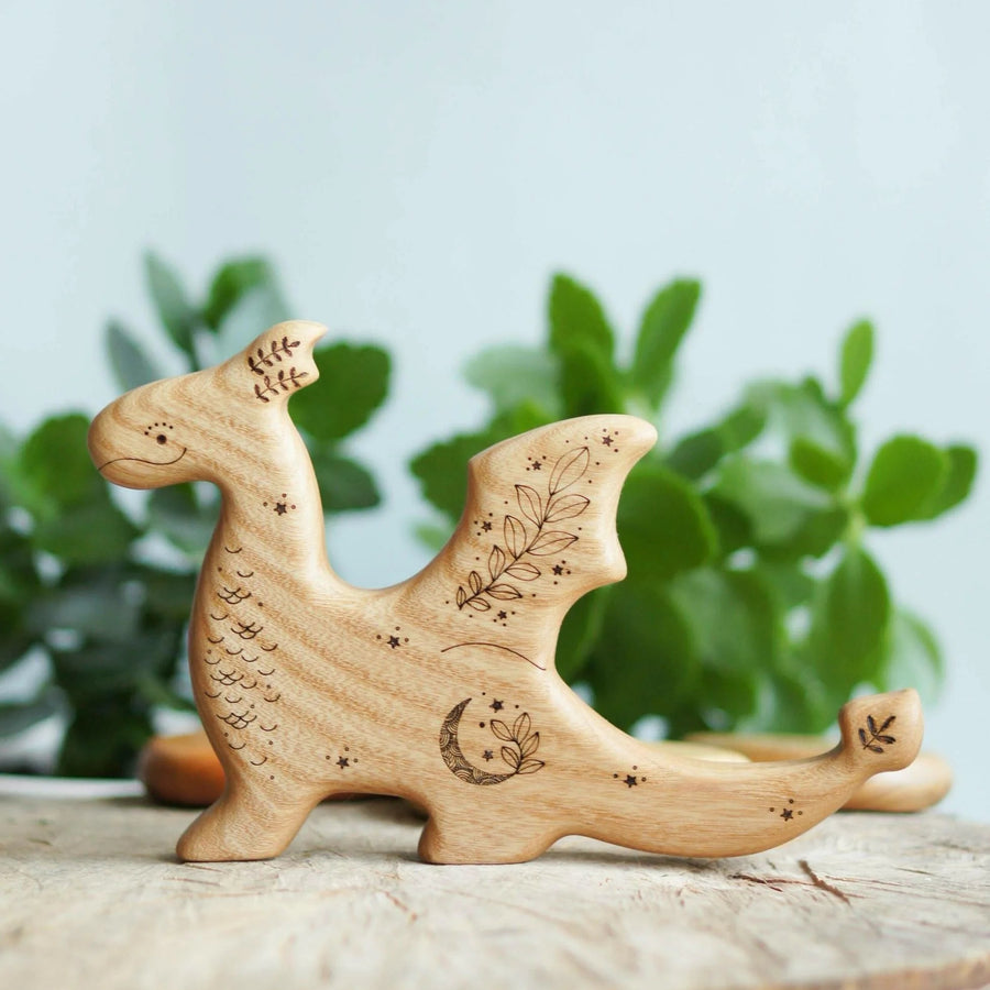 Wooden Dragon, a natural wood animal toy by Tiny Fox Hole (view 2)