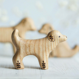 Wooden Puppy, Standing, a natural wood animal toy by Tiny Fox Hole, cut and finished by hand from solid wood · view 1