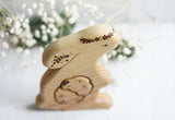 Wooden Bunny Announcement Puzzle for Twins, a wooden new-baby keepsake by Tiny Fox Hole (view 4) · view 4