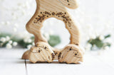 Wooden Bunny Announcement Puzzle for Twins, a wooden new-baby keepsake by Tiny Fox Hole (view 3) · view 3