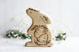 Wooden Bunny Announcement Puzzle for Twins, a wooden new-baby keepsake by Tiny Fox Hole (view 2) · view 2