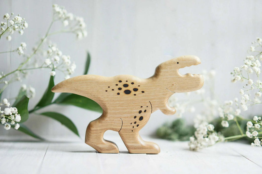 Wooden T-Rex, Papa, a natural wood animal toy by Tiny Fox Hole (view 2)