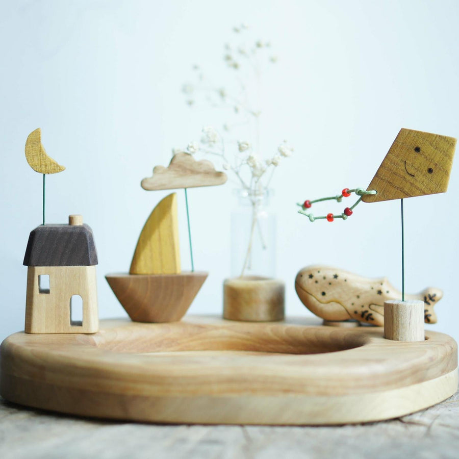 Wooden Treasure Tray, a natural wood loose parts tray by Tiny Fox Hole (view 2)