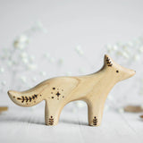 Wooden Wolf, Mama, a natural wood animal toy by Tiny Fox Hole, cut and finished by hand from solid wood · view 1