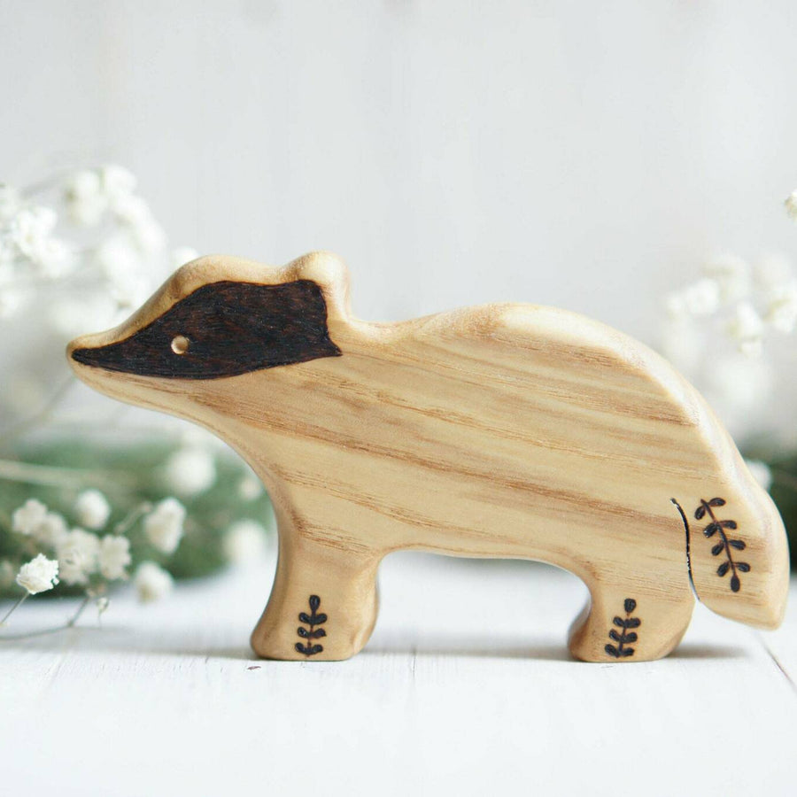 Wooden Badger, a natural wood animal toy by Tiny Fox Hole (view 2)