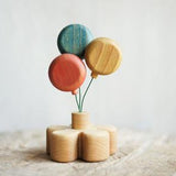 Wooden Balloon Ornament, Blue, a wooden Waldorf celebration piece by Tiny Fox Hole (view 2) · view 2
