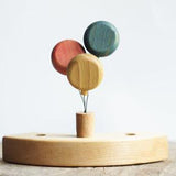 Wooden Balloon Ornament, Blue, a wooden Waldorf celebration piece by Tiny Fox Hole, cut and finished by hand from solid wood · view 1