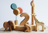 Wooden Balloon Ornament, Blue, a wooden Waldorf celebration piece by Tiny Fox Hole (view 3) · view 3