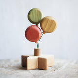 Wooden Balloon Ornament, Green, a wooden Waldorf celebration piece by Tiny Fox Hole (view 2) · view 2