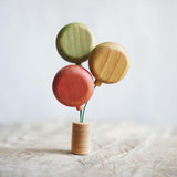 Wooden Balloon Ornament, Green, a wooden Waldorf celebration piece by Tiny Fox Hole, cut and finished by hand from solid wood · view 1