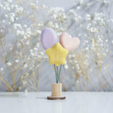 Wooden Balloon Ornament, Lilac Sparkle, a wooden Waldorf celebration piece by Tiny Fox Hole, cut and finished by hand from solid wood · view 1