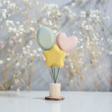 Wooden Balloon Ornament, Mint Sparkle, a wooden Waldorf celebration piece by Tiny Fox Hole, cut and finished by hand from solid wood · view 1