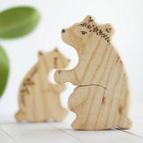 Wooden Mama and Baby Bear Puzzle, a natural wood puzzle by Tiny Fox Hole (view 4) · view 4