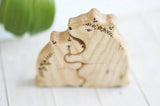 Wooden Mama and Baby Bear Puzzle, a natural wood puzzle by Tiny Fox Hole (view 5) · view 5