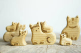 Wooden Cat Family Puzzle, a wooden new-baby keepsake by Tiny Fox Hole (view 4) · view 4