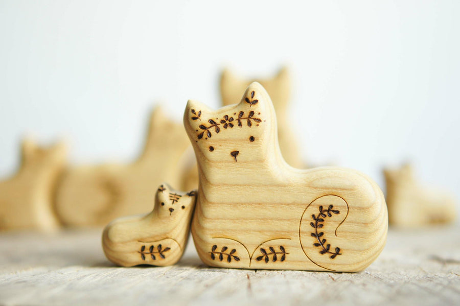 Wooden Cat Family Puzzle, a wooden new-baby keepsake by Tiny Fox Hole (view 5)