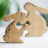 Wooden Mama and Baby Bunny Puzzle, a natural wood puzzle by Tiny Fox Hole (view 2) · view 2