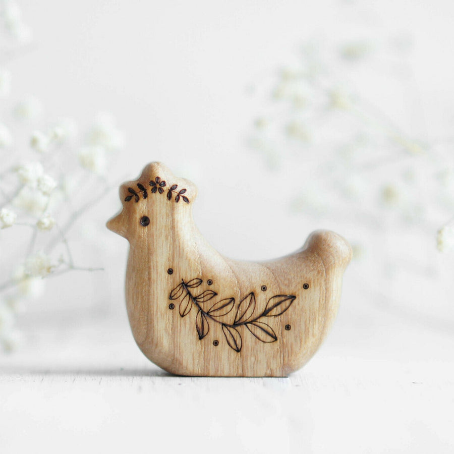 Wooden Hen, Lying, a natural wood animal toy by Tiny Fox Hole (view 2)