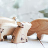 Wooden Little Pig, Sitting, a natural wood animal toy by Tiny Fox Hole (view 3) · view 3