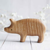 Wooden Pig, a natural wood animal toy by Tiny Fox Hole (view 3) · view 3