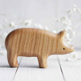 Wooden Pig, a natural wood animal toy by Tiny Fox Hole (view 4) · view 4