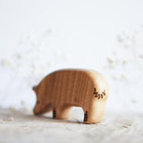Wooden Pig, Looking Down, a natural wood animal toy by Tiny Fox Hole (view 5) · view 5