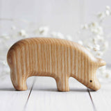 Wooden Pig, Looking Down, a natural wood animal toy by Tiny Fox Hole (view 4) · view 4