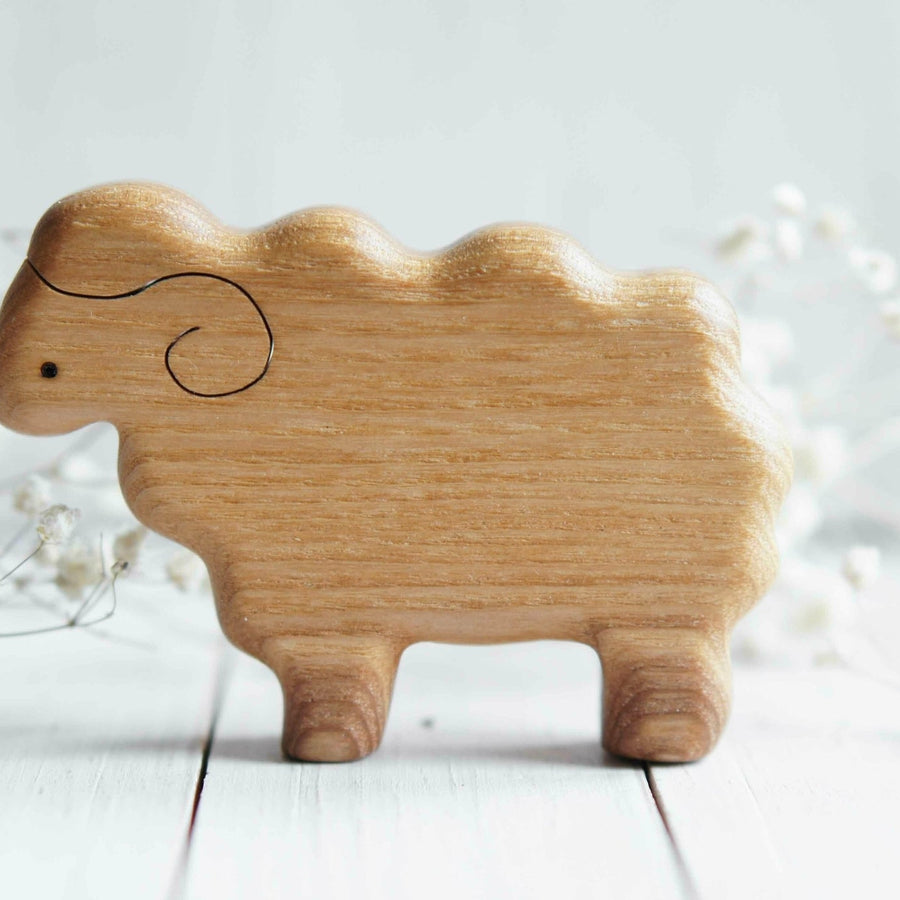Wooden Ram, a natural wood animal toy by Tiny Fox Hole (view 2)