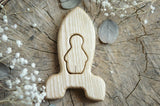 Wooden Rocket Puzzle with Star, a natural wood puzzle by Tiny Fox Hole (view 3) · view 3