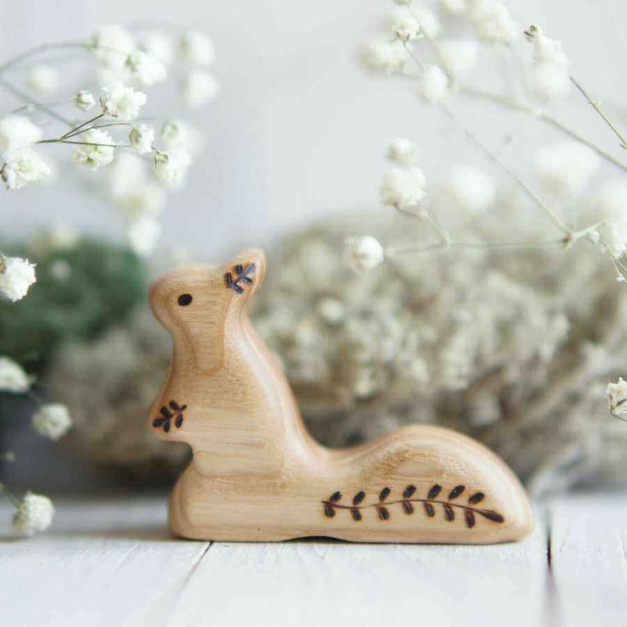 Wooden Squirrel, Standing (Twig), a natural wood animal toy by Tiny Fox Hole (view 3)