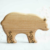 Wooden Bear, Papa, a natural wood animal toy by Tiny Fox Hole, cut and finished by hand from solid wood · view 1