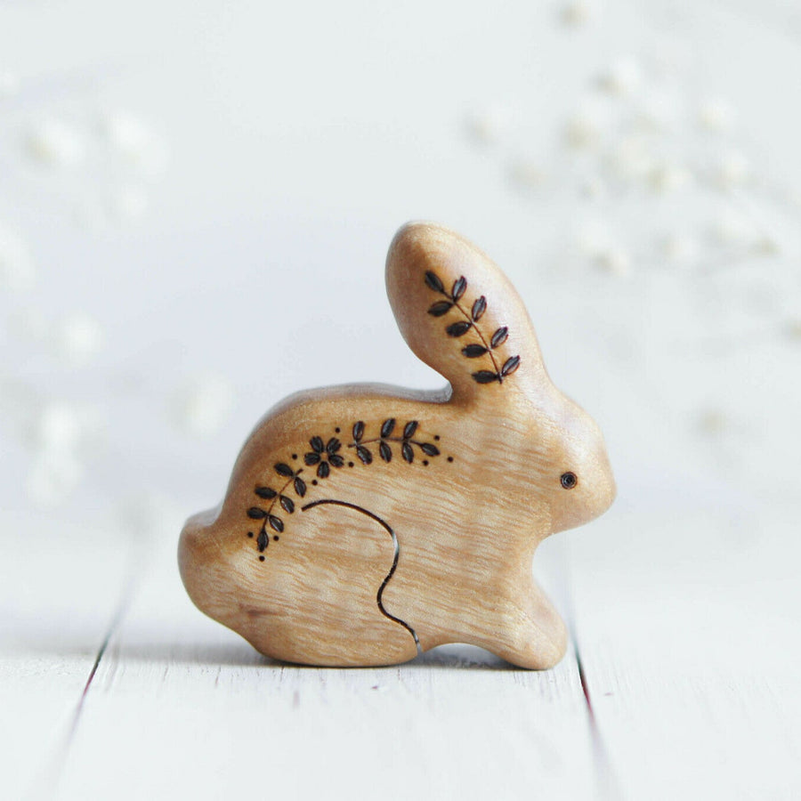 Wooden Bunny, No. 6, a natural wood animal toy by Tiny Fox Hole (view 2)