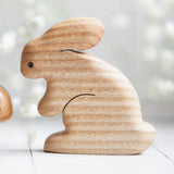 Wooden Bunny, No. 3, a natural wood animal toy by Tiny Fox Hole (view 3) · view 3