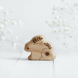 Wooden Bunny, No. 2, a natural wood animal toy by Tiny Fox Hole, cut and finished by hand from solid wood · view 1