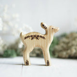 Wooden Fawn, a natural wood animal toy by Tiny Fox Hole, cut and finished by hand from solid wood · view 1