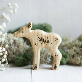Wooden Baby Moose, a natural wood animal toy by Tiny Fox Hole, cut and finished by hand from solid wood · view 1