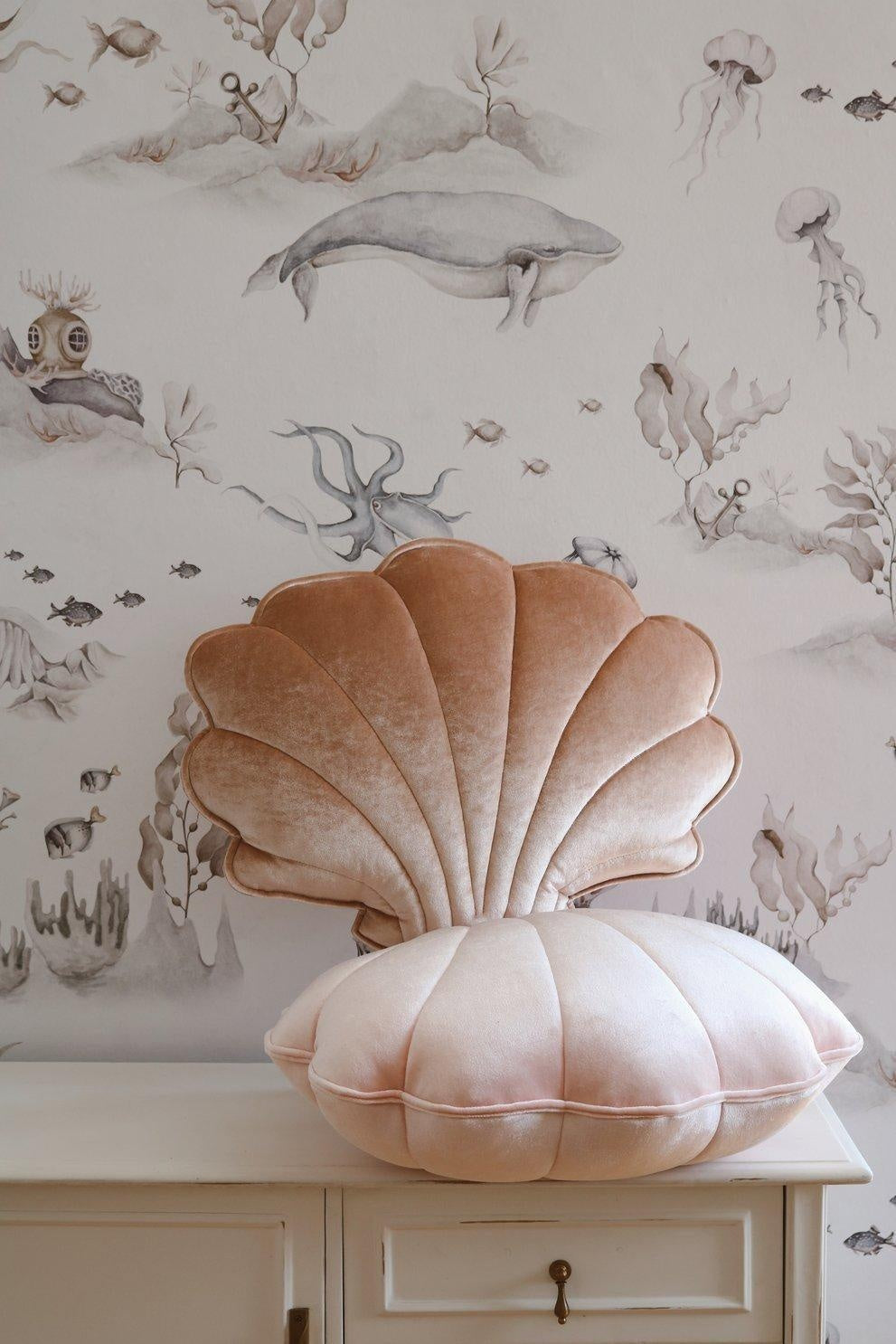 Velvet “Beige Pearl” Shell Pillow