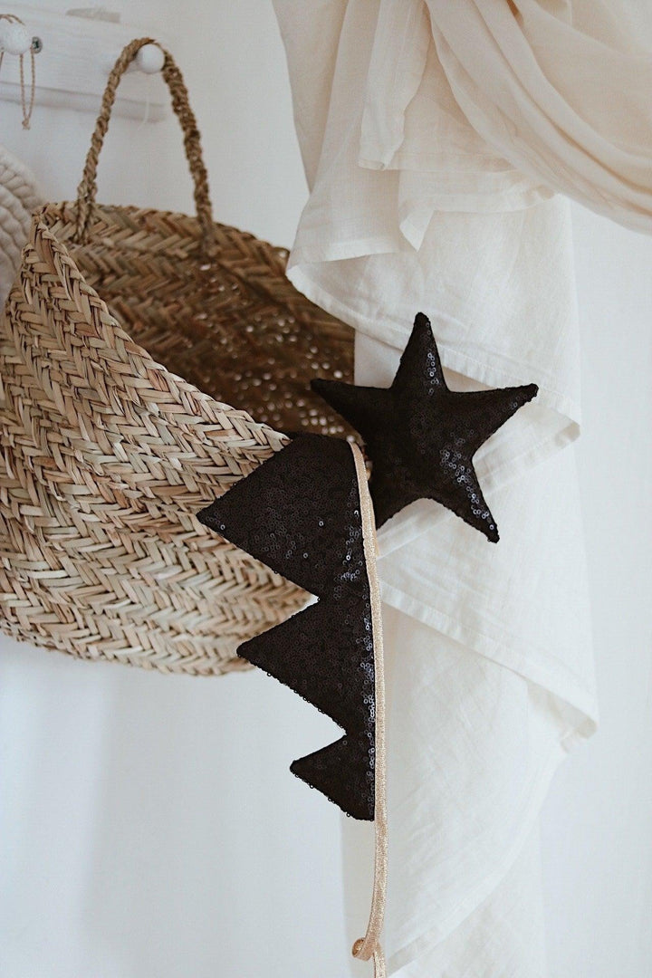 “Black Sequins” Crown and Wand Magic Set