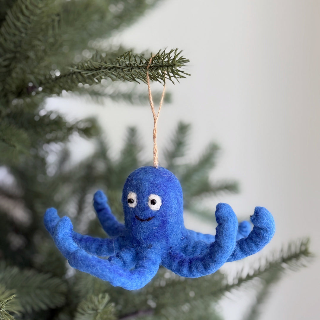 Blue Octopus Ornament