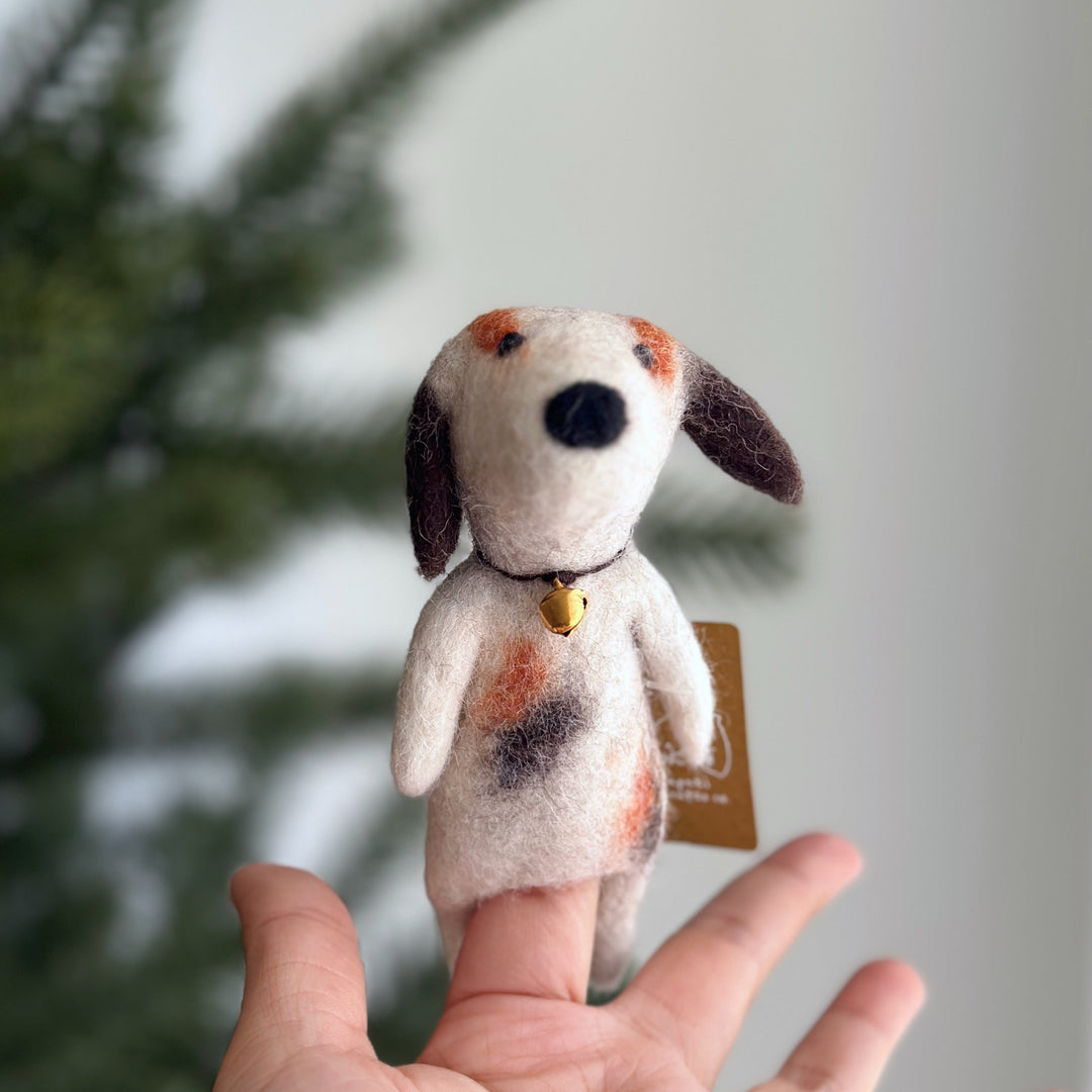 Calico Dog Finger Puppet