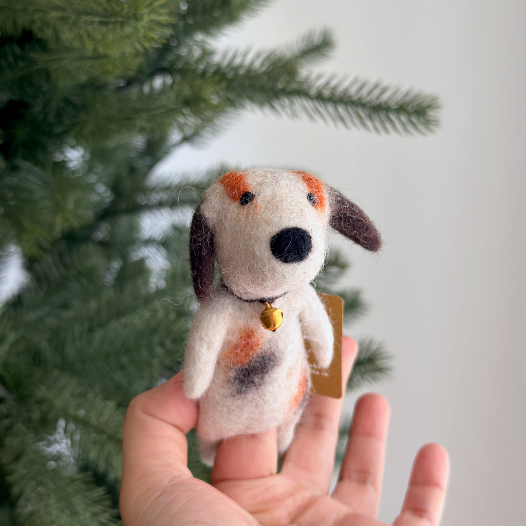 Calico Dog Finger Puppet