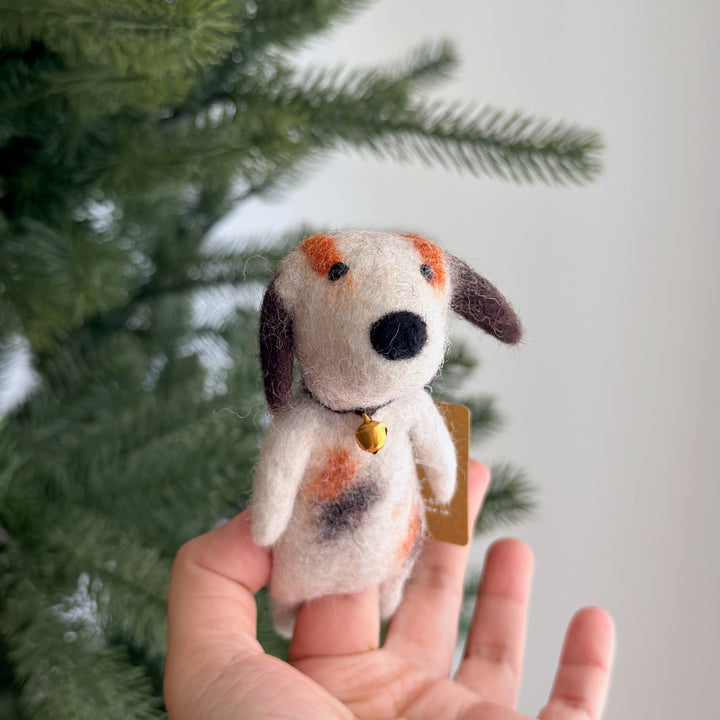 Calico Dog Finger Puppet