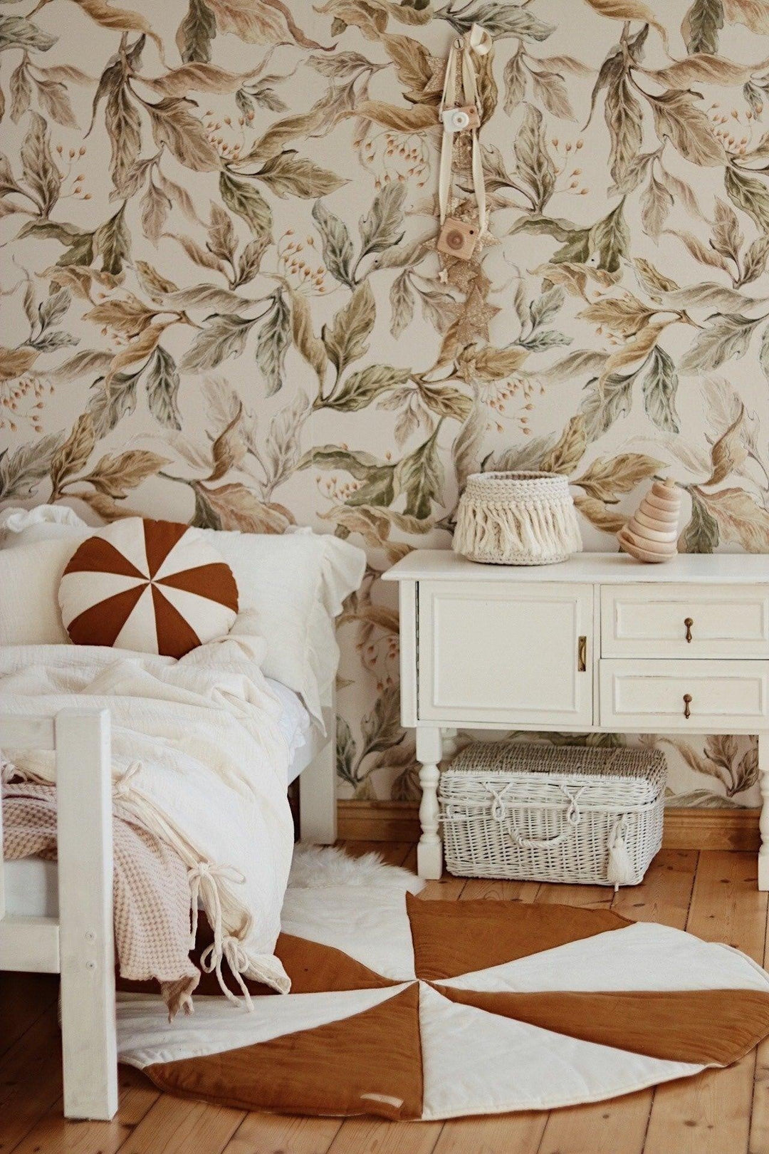 “Caramel Circus” Round Patchwork Pillow