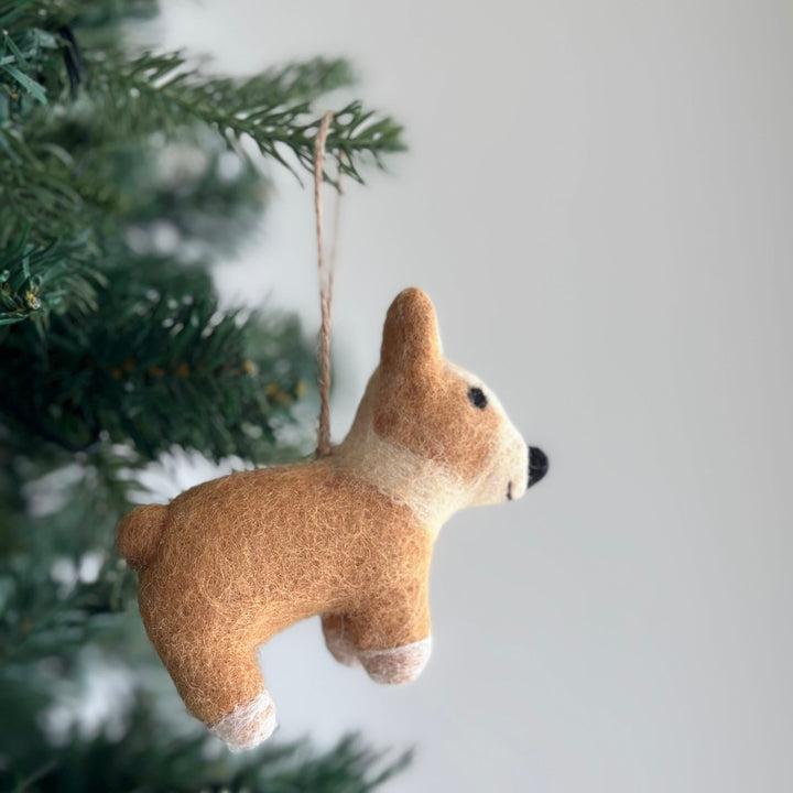 Christmas Corgi Ornament, Dog Ornament