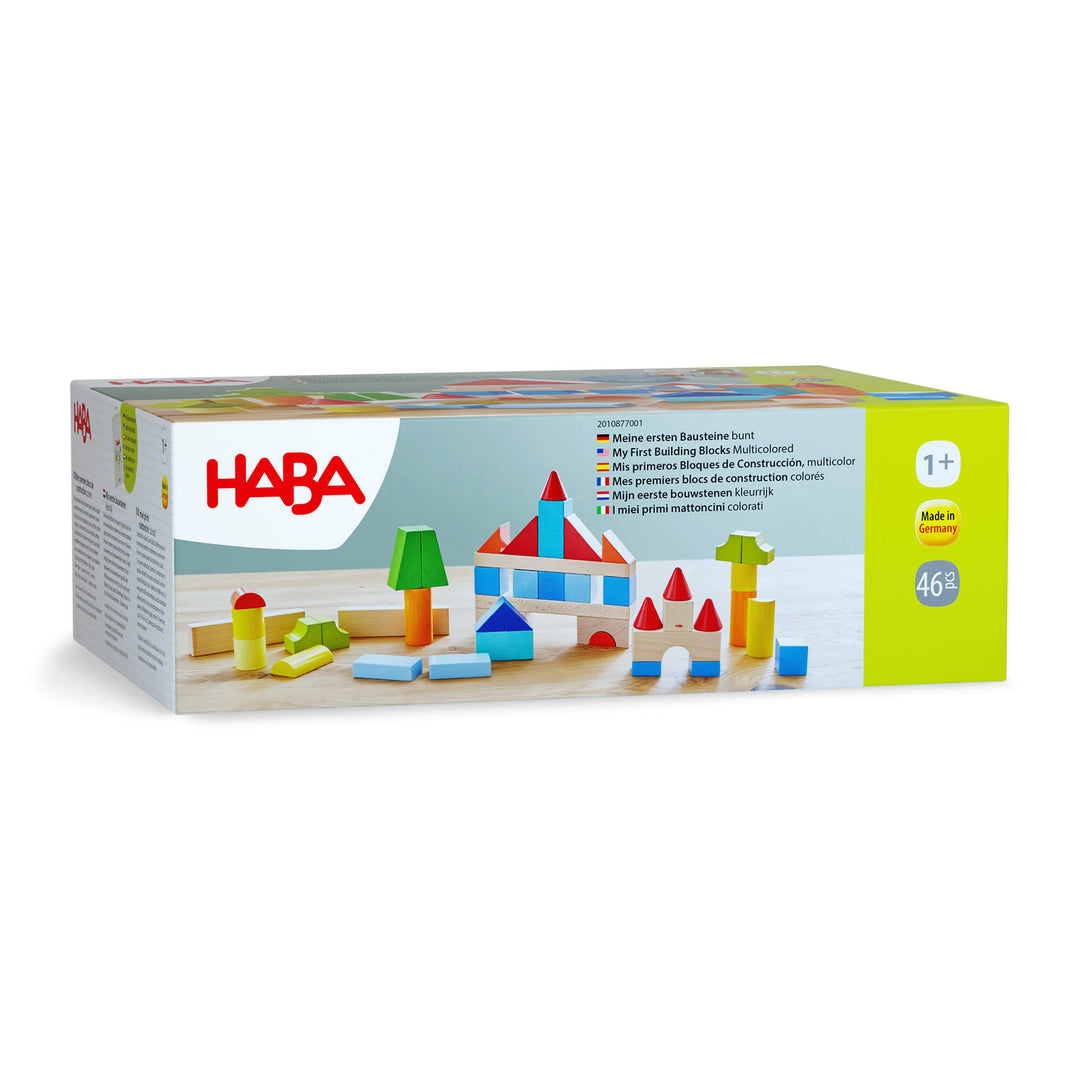 Colored Wooden Building Blocks - 46 Piece Set