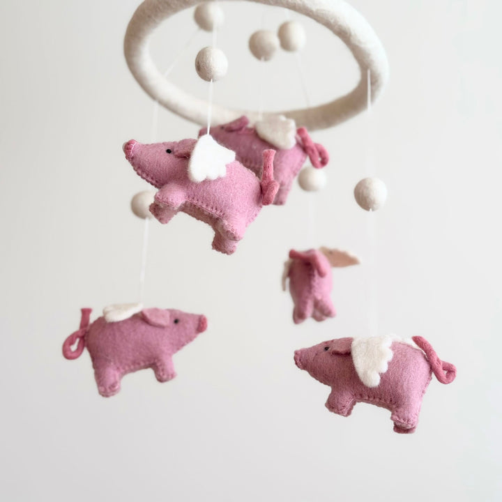 Felt Baby Mobile - Flying Pig