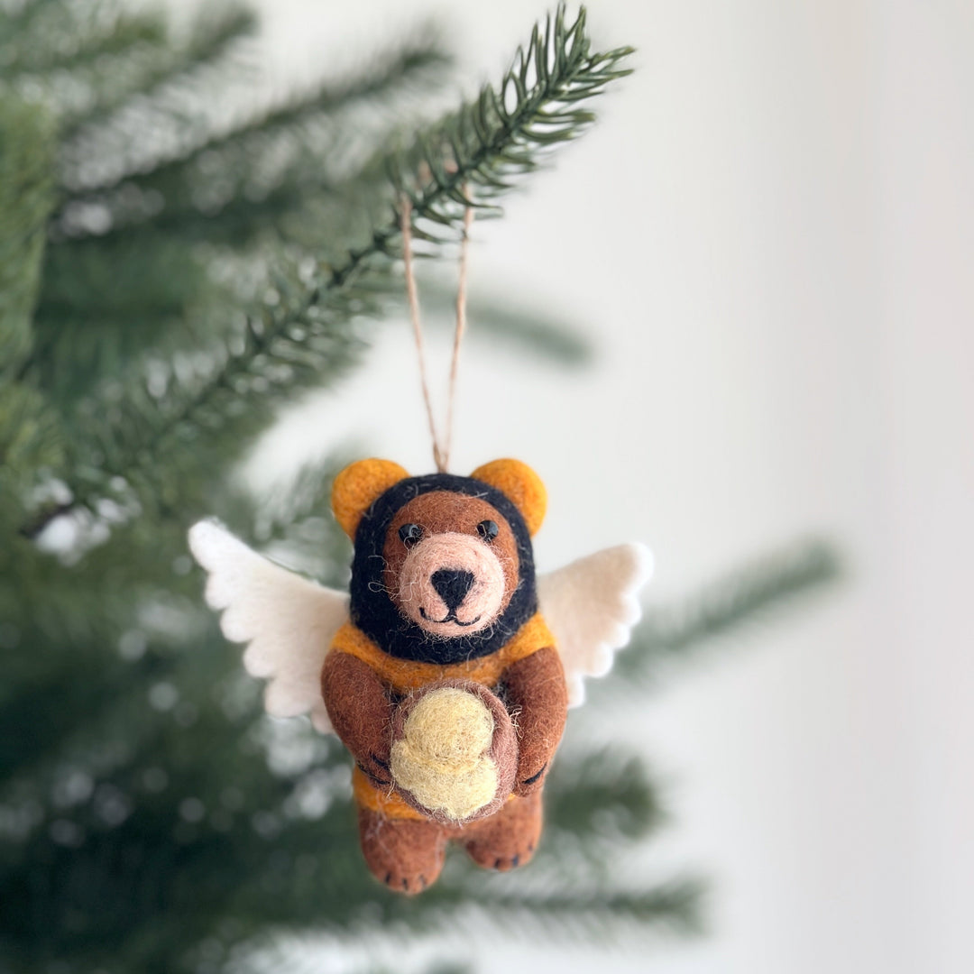 Felt Bee Bear Ornament