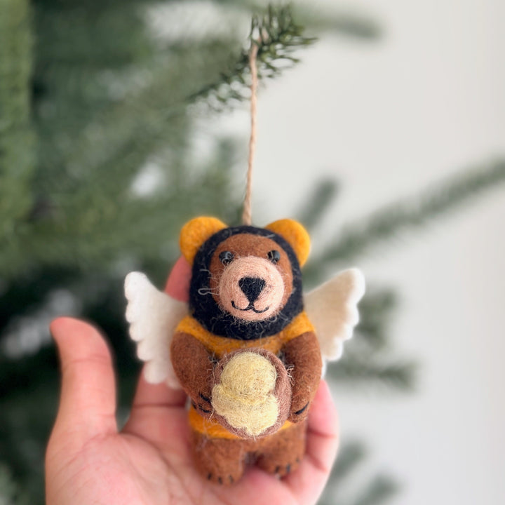 Felt Bee Bear Ornament