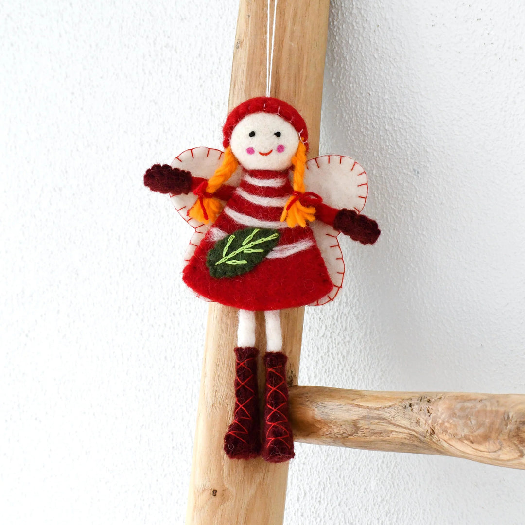 Felt Christmas Fairy, Red Dress