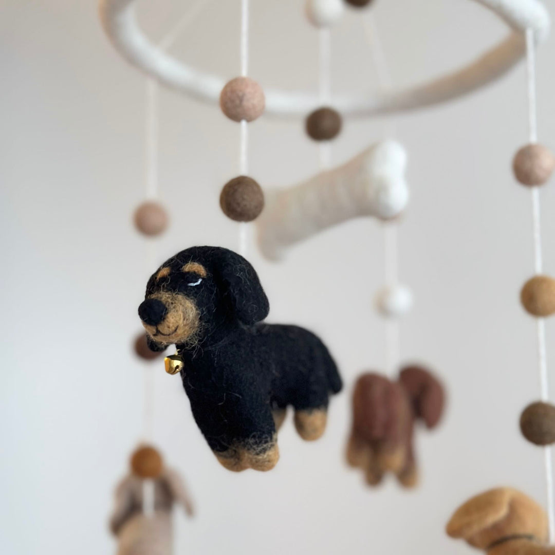 Felt Dachshund Dog Baby Mobile